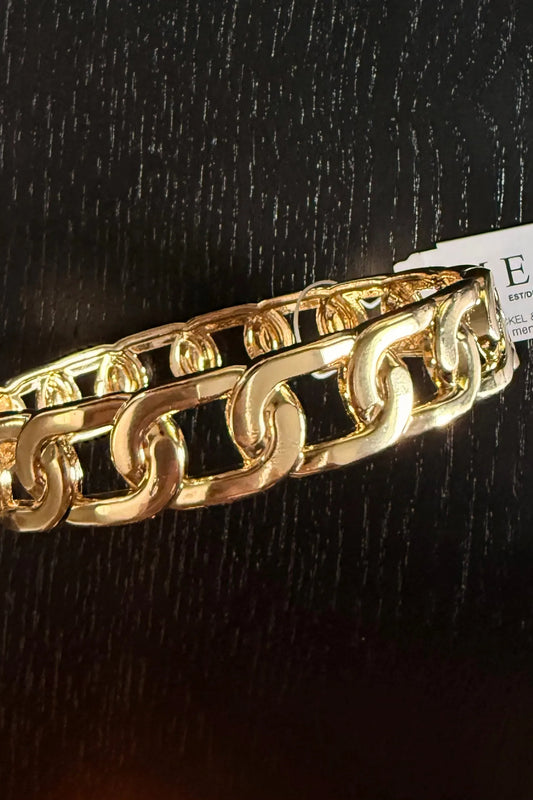 Women's Gold Tone Link Look Bracelet by Merx