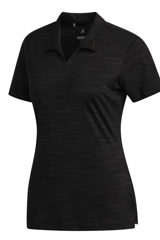 Women’s Polo Collar Top in Black Heather Mix by Adidas