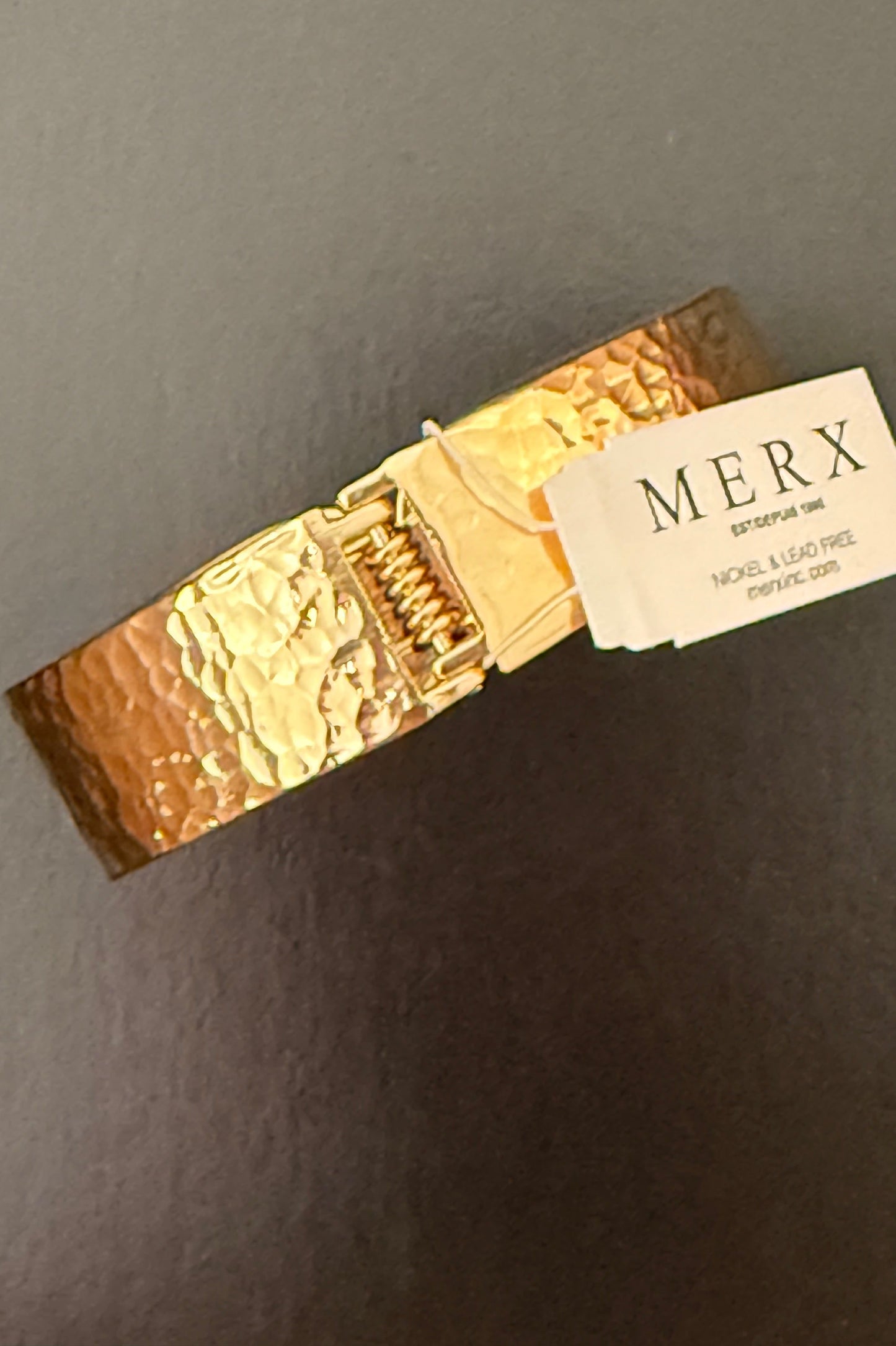 Women's Hammered Gold Cuff Bracelet by Merx Fashion