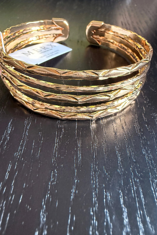 Women's 5 Strand Gold Tone Bracelet by Merx