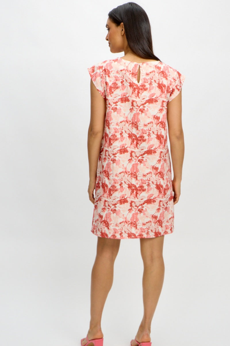 Apricot Flowers Cap Sleeve Woven Dress by Emproved Clothing