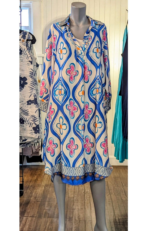 Travel Ready Morrocan Tile Abstract Caftan - Eternelle