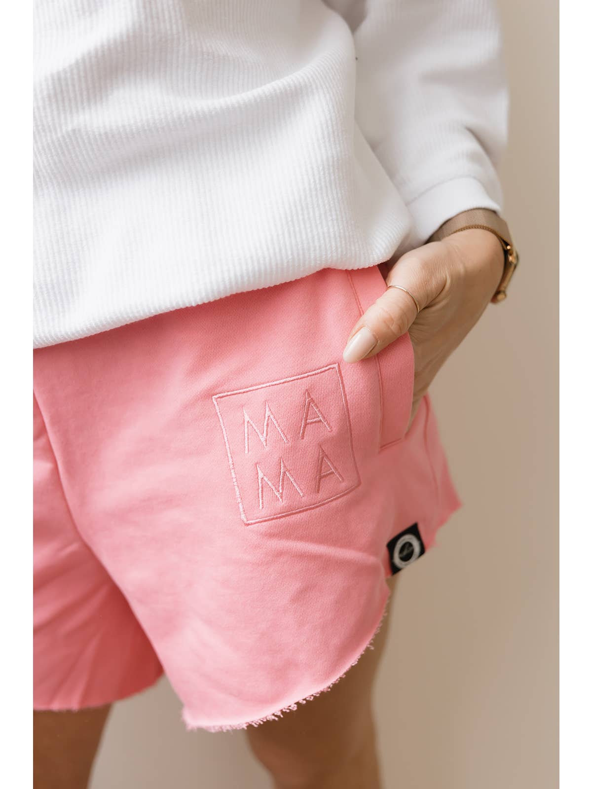 ASHCO. Jogger Shortie in Bubblegum Pink