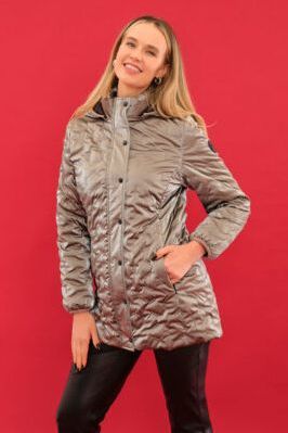 Women’s Taupe Quilted Jacket by Dolcezza