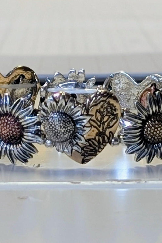 Hearts & Sunflowers Beaded Stretch Bracelet