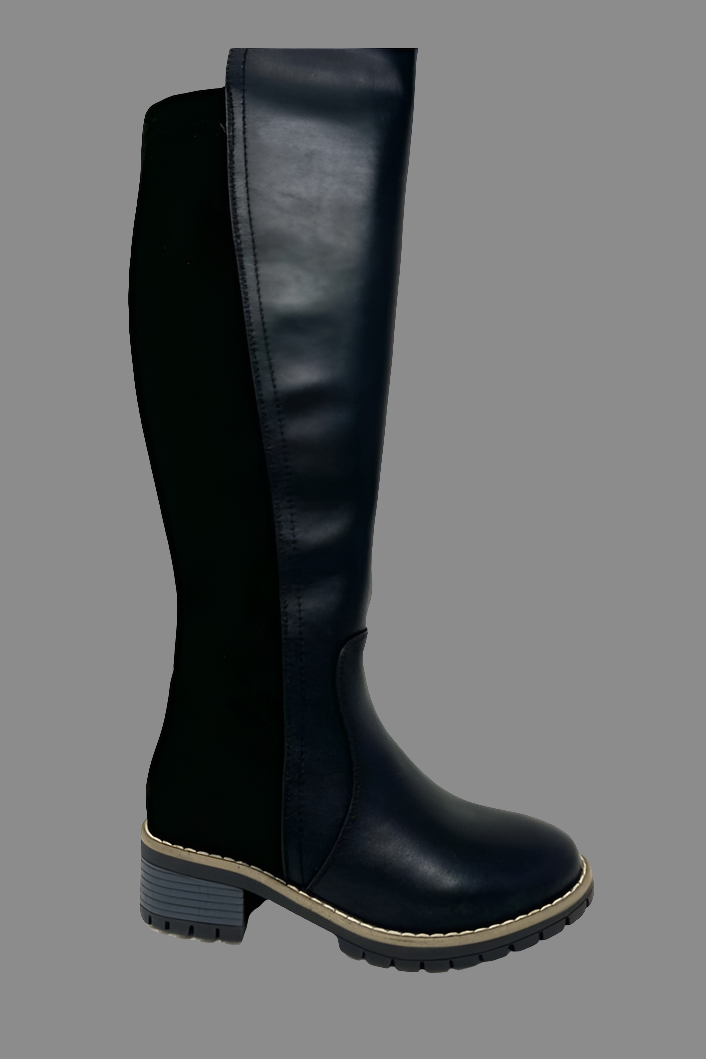Aqua Diva Women's Leather Tall Boot in Black