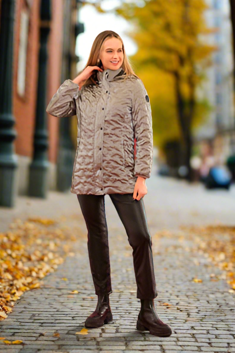 Women’s Taupe Quilted Jacket by Dolcezza