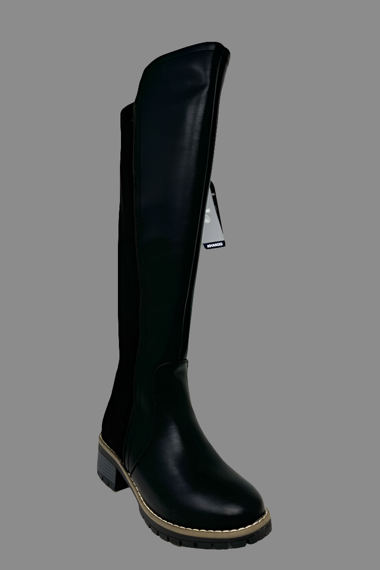 Aqua Diva Women's Leather Tall Boot in Black