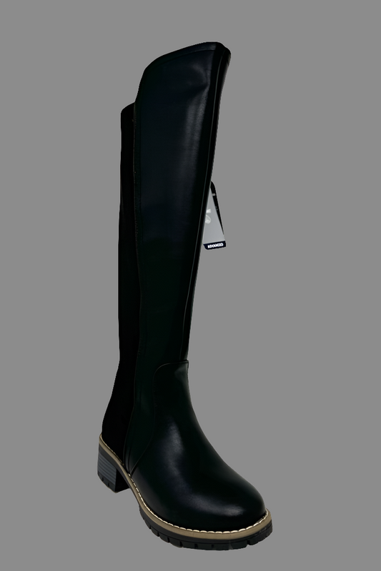 Aqua Diva Women's Leather Tall Boot in Black