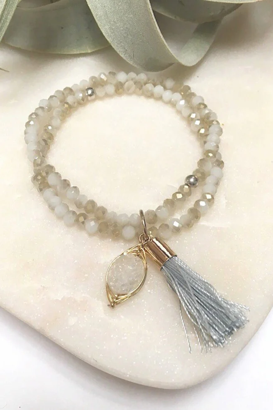 "Boho Bracelet" in Gold/Blue by Wild Abandon