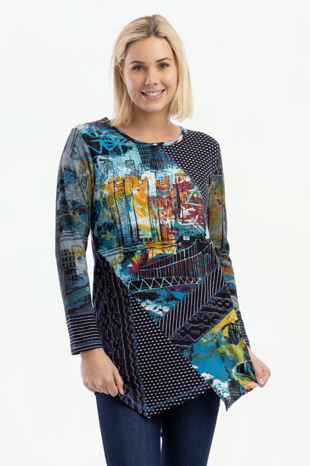 Women's 'New York, New York' Patch Tunic by Orientique Naturally Australian