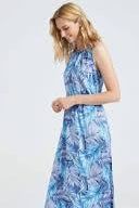 Women's Blue Palm Maxi Dress in by AngelEye UK
