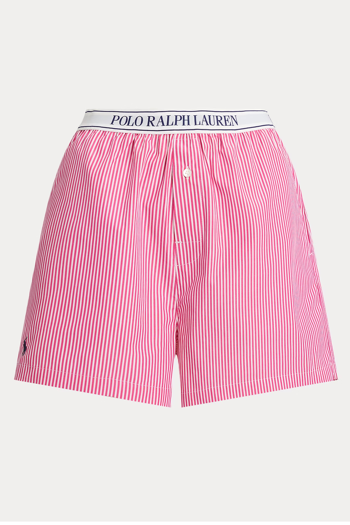 Polo Ralph Lauren Logo Boxer for Women in College Pink Stripe