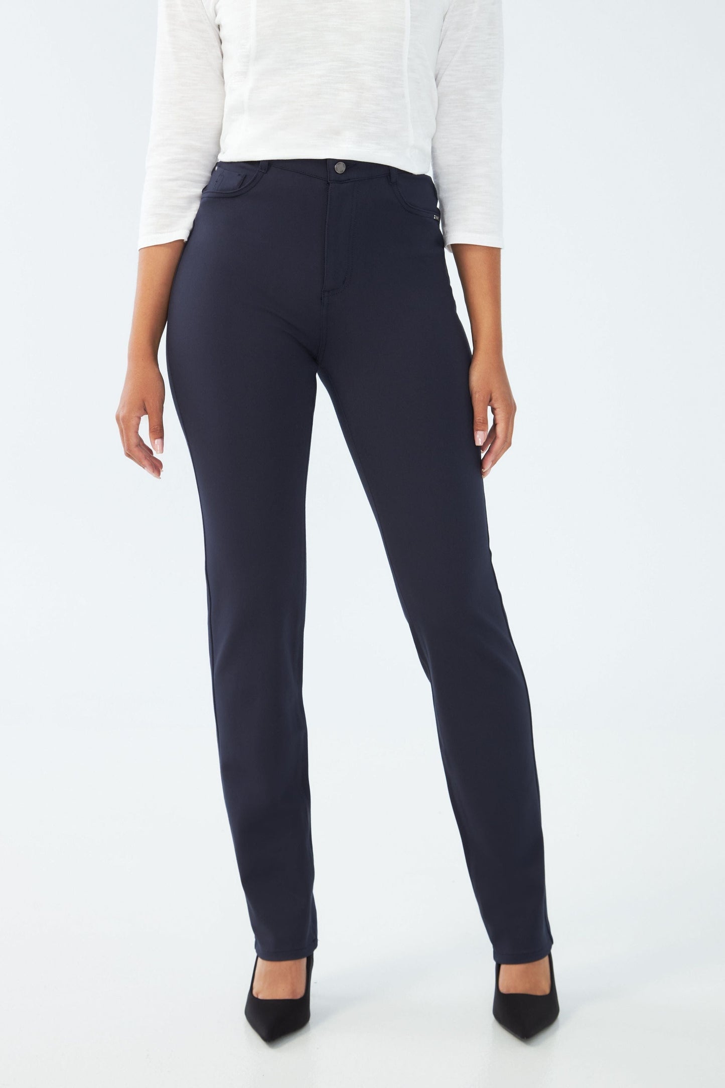 Women's Petite Suzanne Straight Leg Jean in Pleasant Dark Blue by French Dressing Jeans