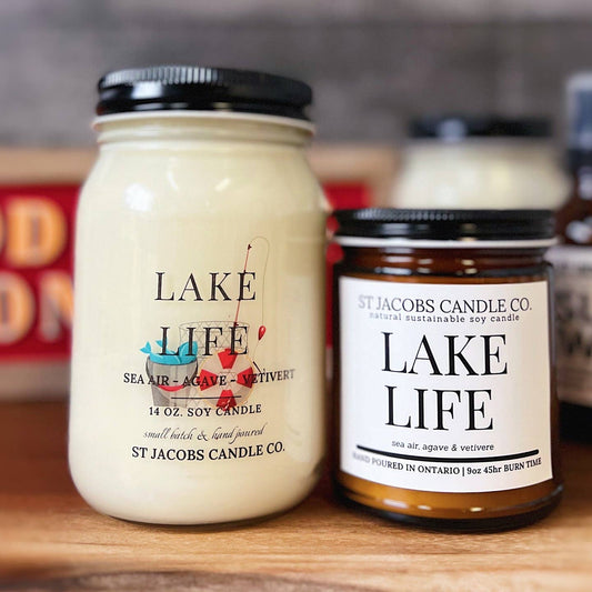 Lake Life Natural Soy Candle 14 oz by St Jacob’s Candle Co.