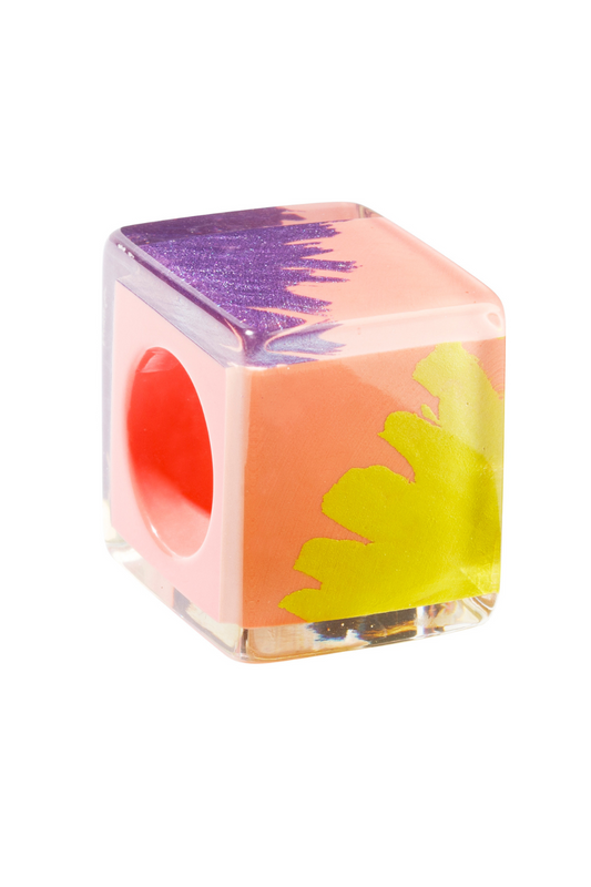 Square Splatter Effect Resin Bead by Zsiska