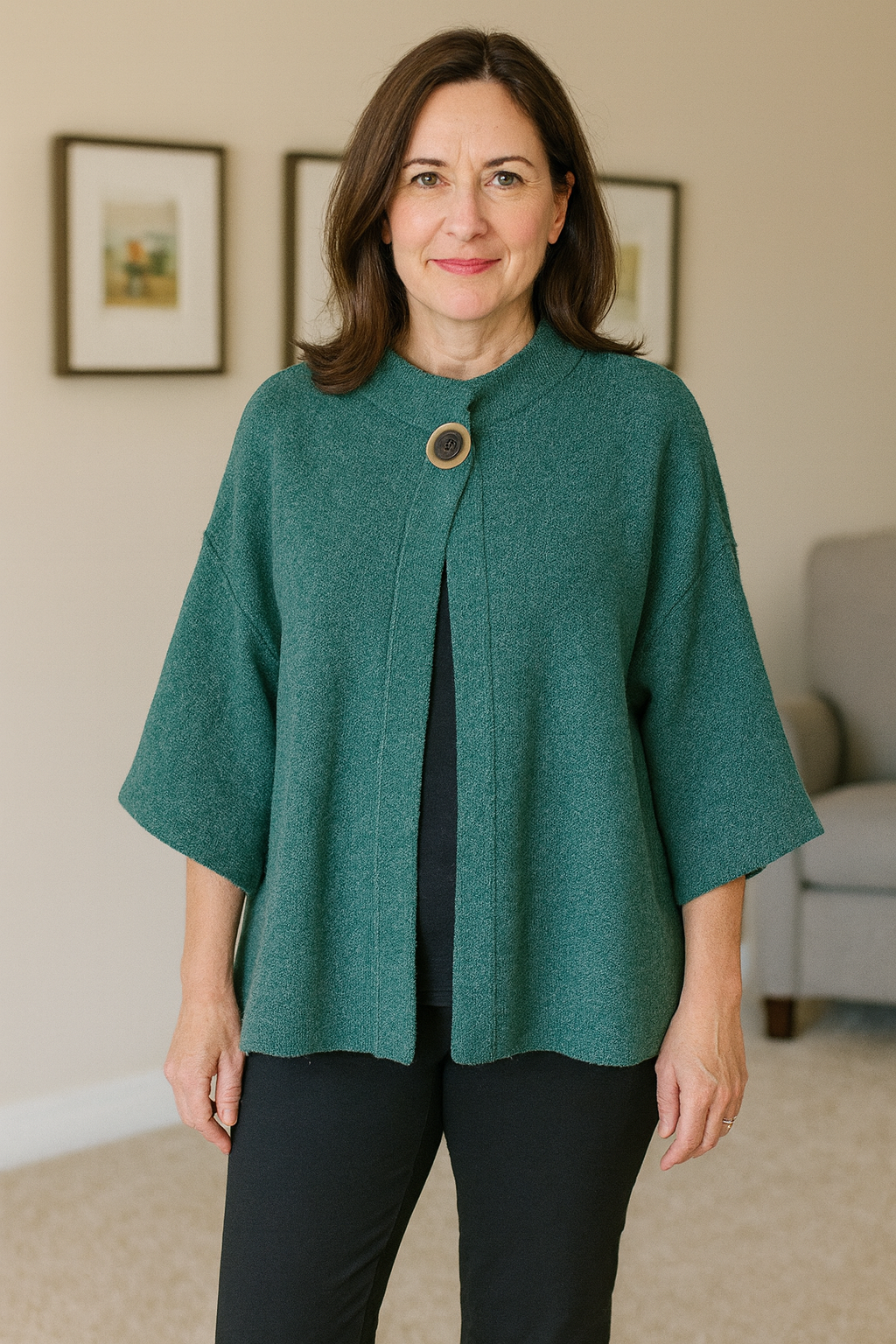Hearth Heather Candlelight Cardigan in Marine - Olivia by Habitat 750777