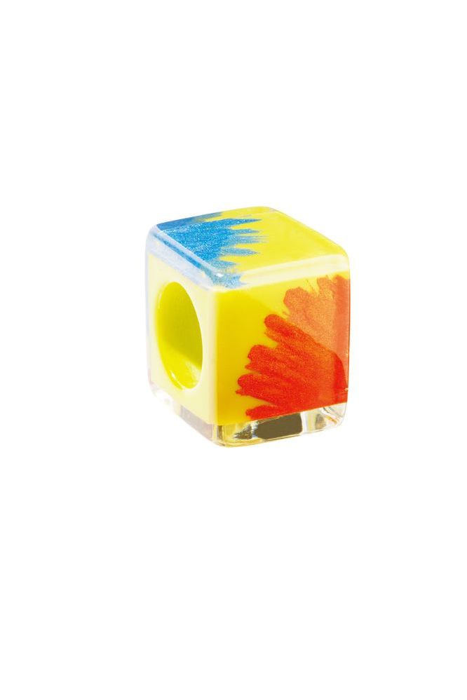 Square Splatter Effect Resin Bead by Zsiska