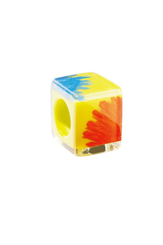 Square Splatter Effect Resin Bead by Zsiska