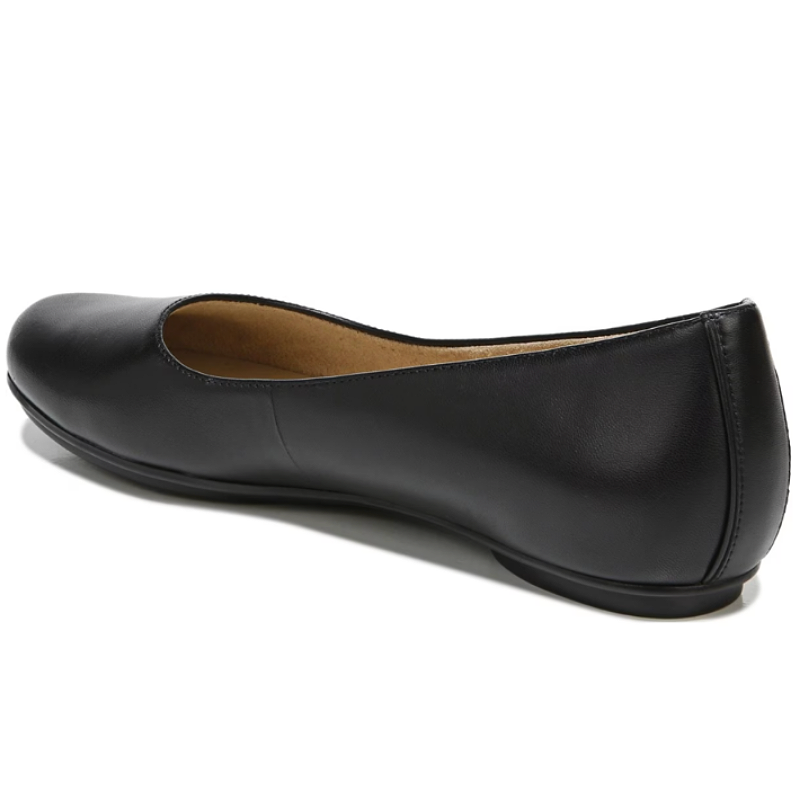 Maxwell Black Leather Ballet Flat by Naturalizer