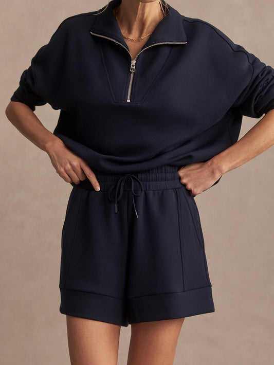 "Coming Soon" Atrium High Rise Short 4.5 in Navy by Varley UK