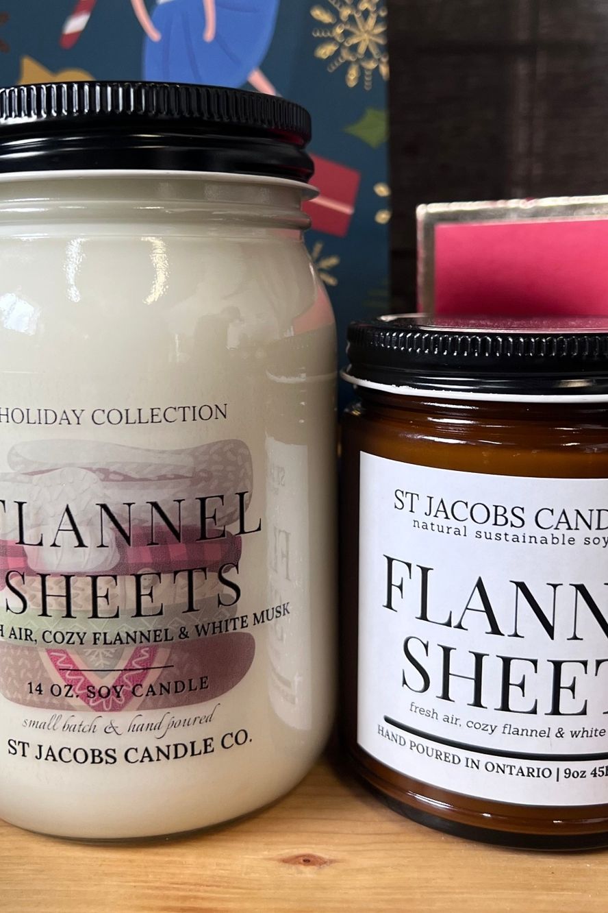 Flannel Sheets Natural Soy Candle 14 oz by St Jacob’s Candle Co.