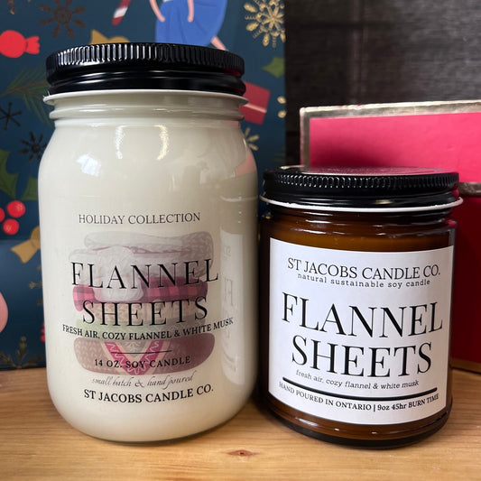Flannel Sheets Natural Soy Candle 14 oz by St Jacob’s Candle Co.