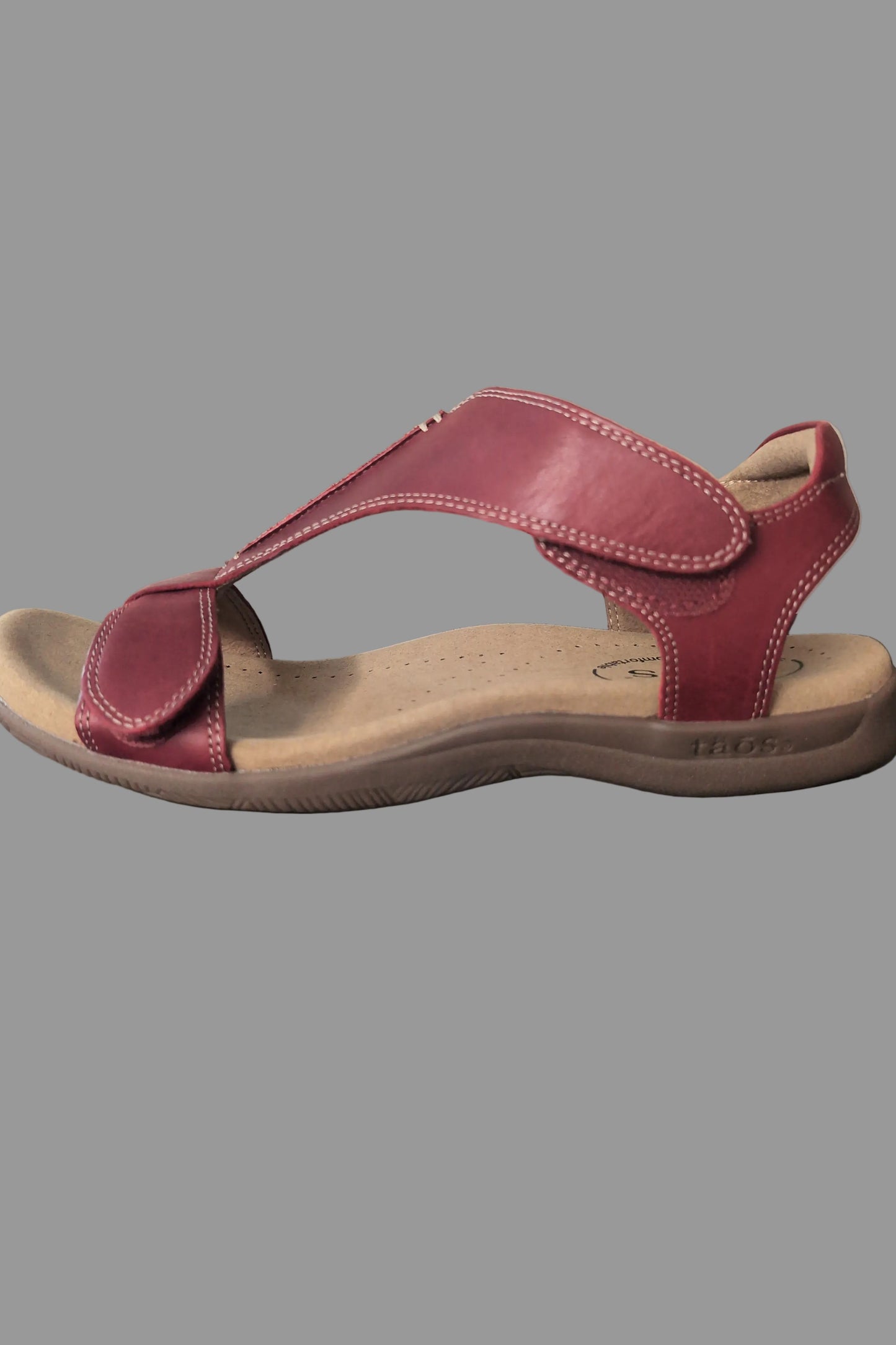 The Show Women's Red Italian Leather Comfort Sandals – Arch Support & Adjustable Straps by TAOS