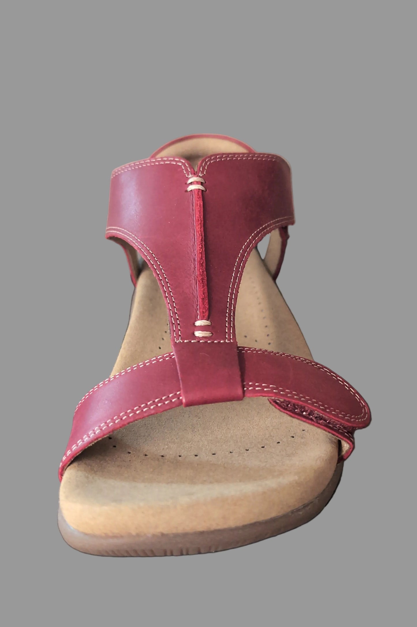 The Show Women's Red Italian Leather Comfort Sandals – Arch Support & Adjustable Straps by TAOS