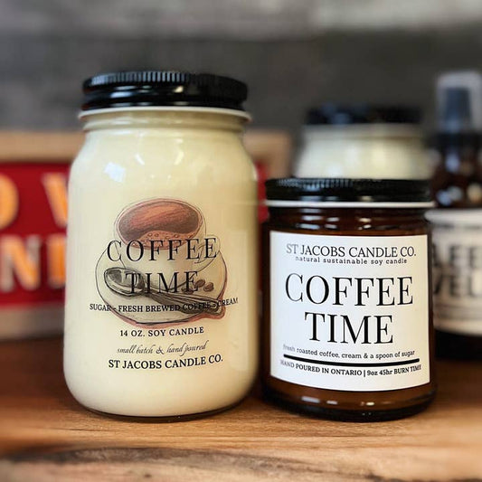 Coffee Time Natural Soy Candle 14 oz by St Jacob’s Candle Co.
