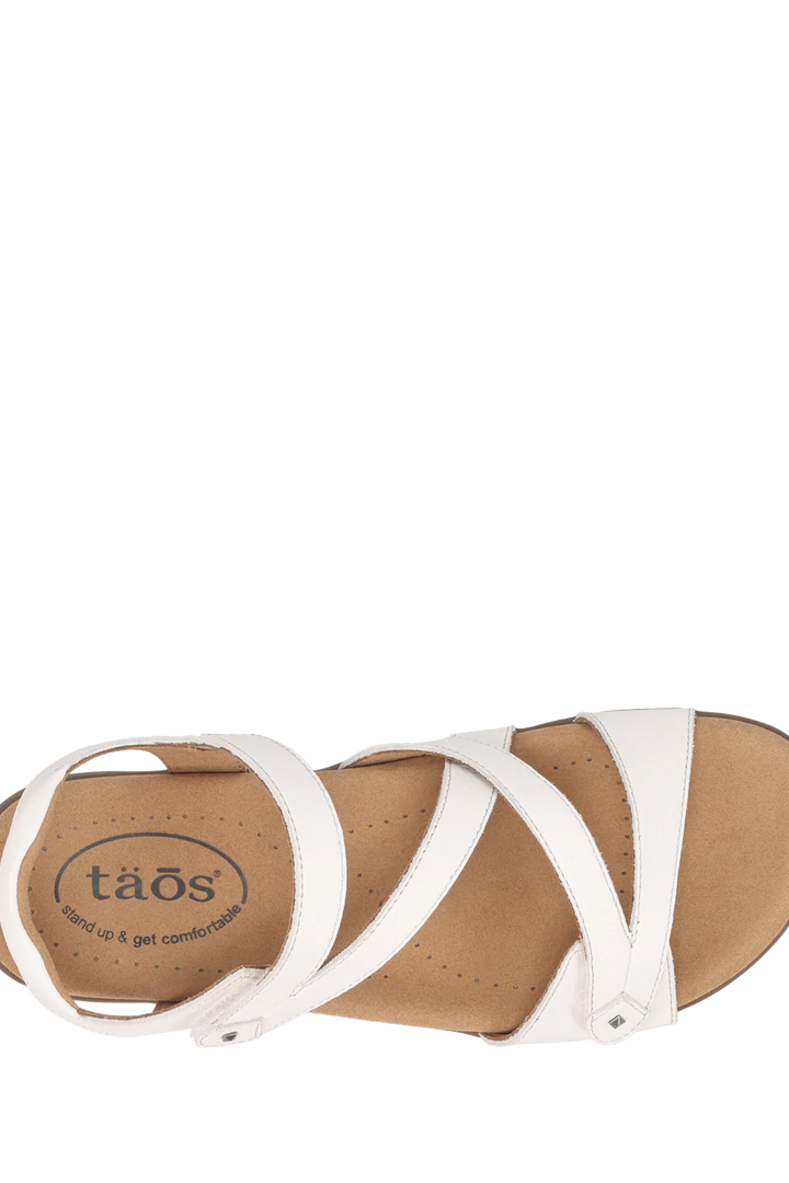 Big Time Women's  Sandal in White by TAOS - Medium Width