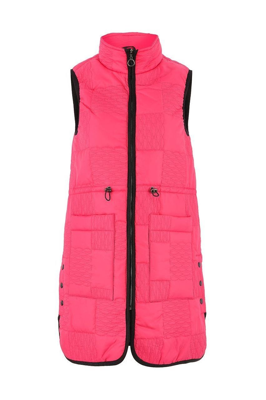 Women's Quilt Detail Vest in Pink by Dolcezza