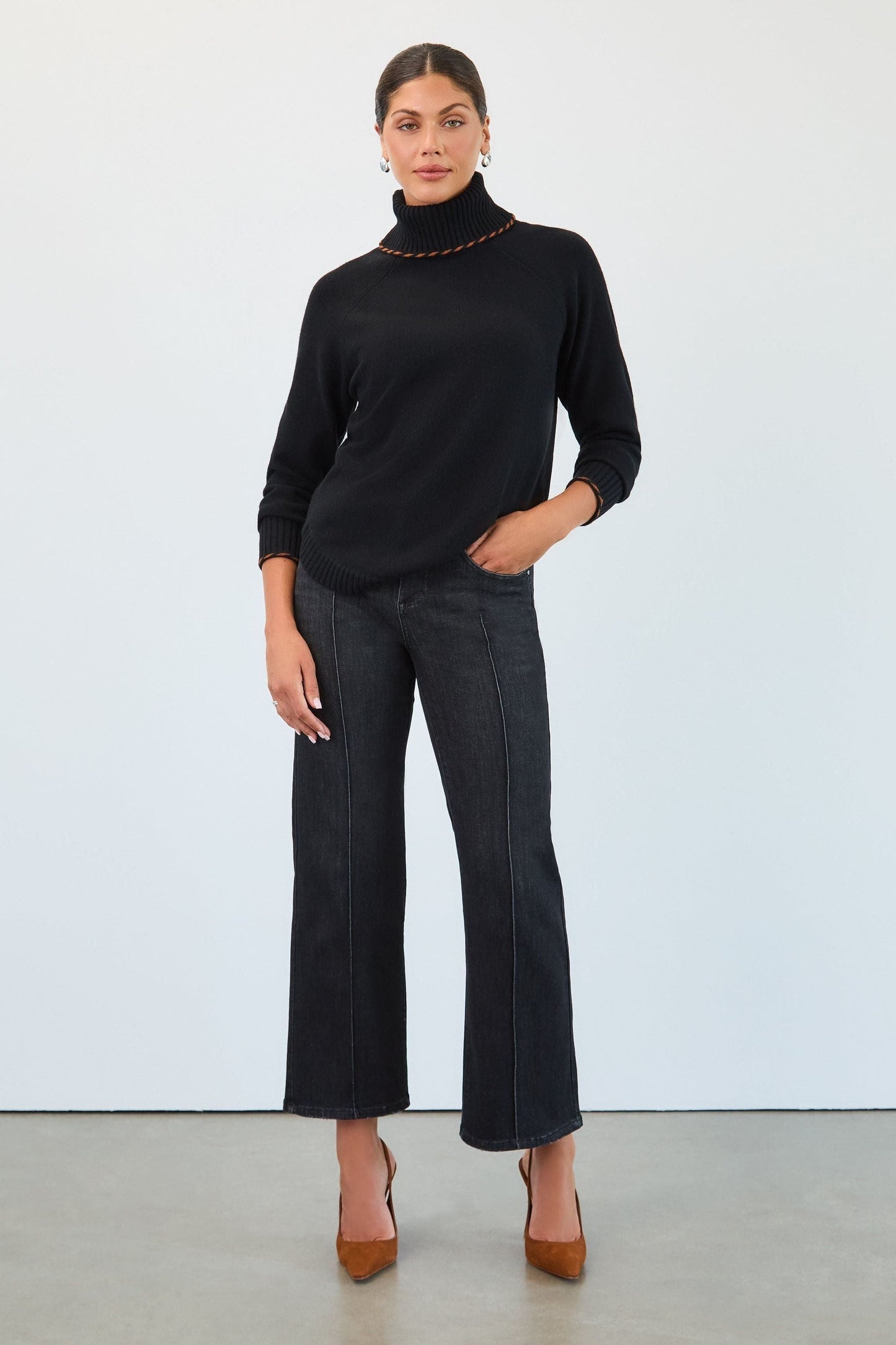 Olivia Pintuck Wide Leg in Black Wash by French Dressing Jeans