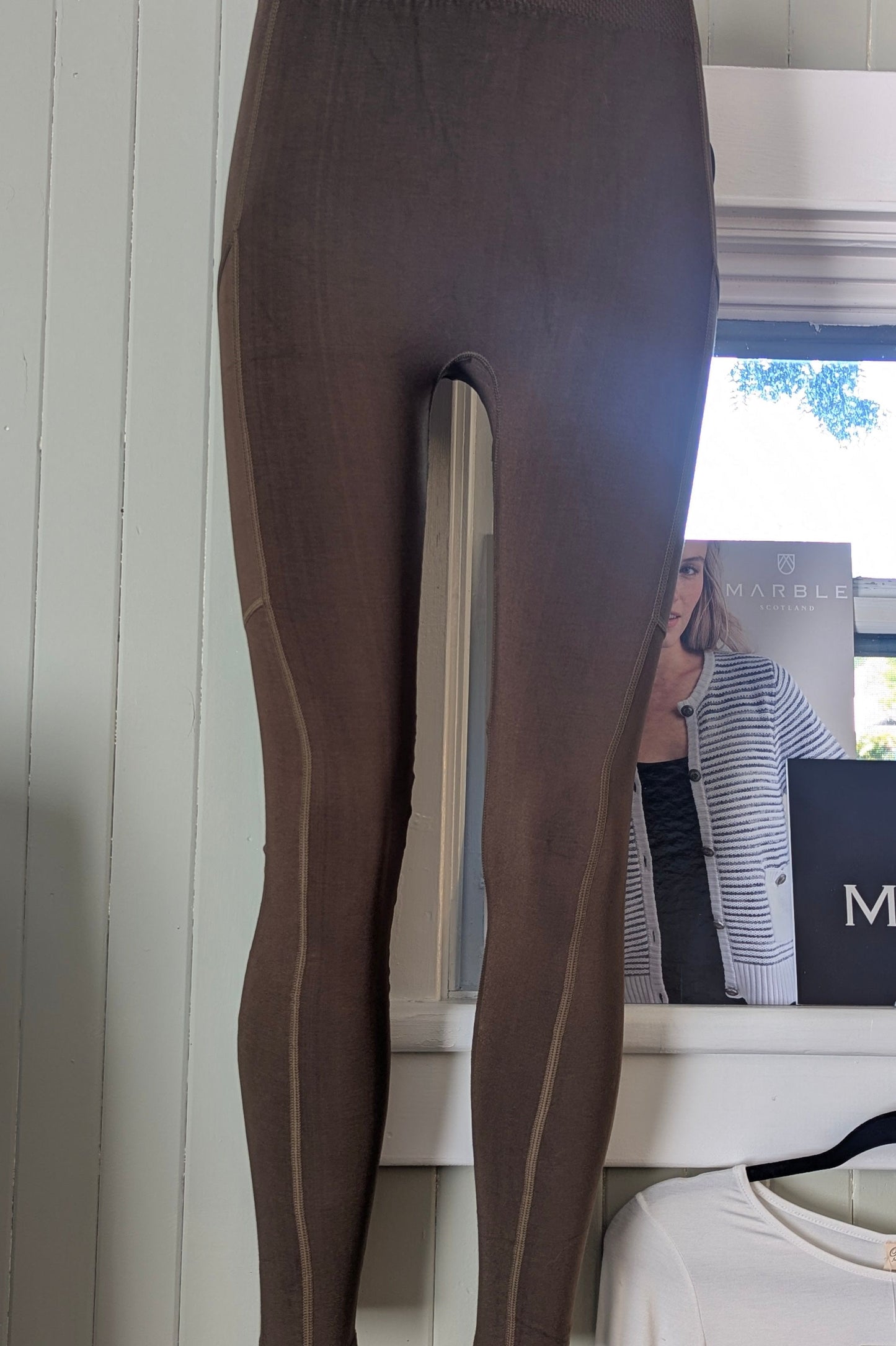 Women’s High 3 inch Waist Band Athletic Legging in Olive or Black One Size