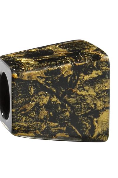 Musee Glitz Resin Necklace Bead in Gold or Silver Pyramid Shape by Zsiska