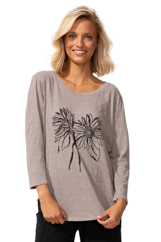 Cuffed Sleeve High Lo Top (Fog) - Escape by Habitat