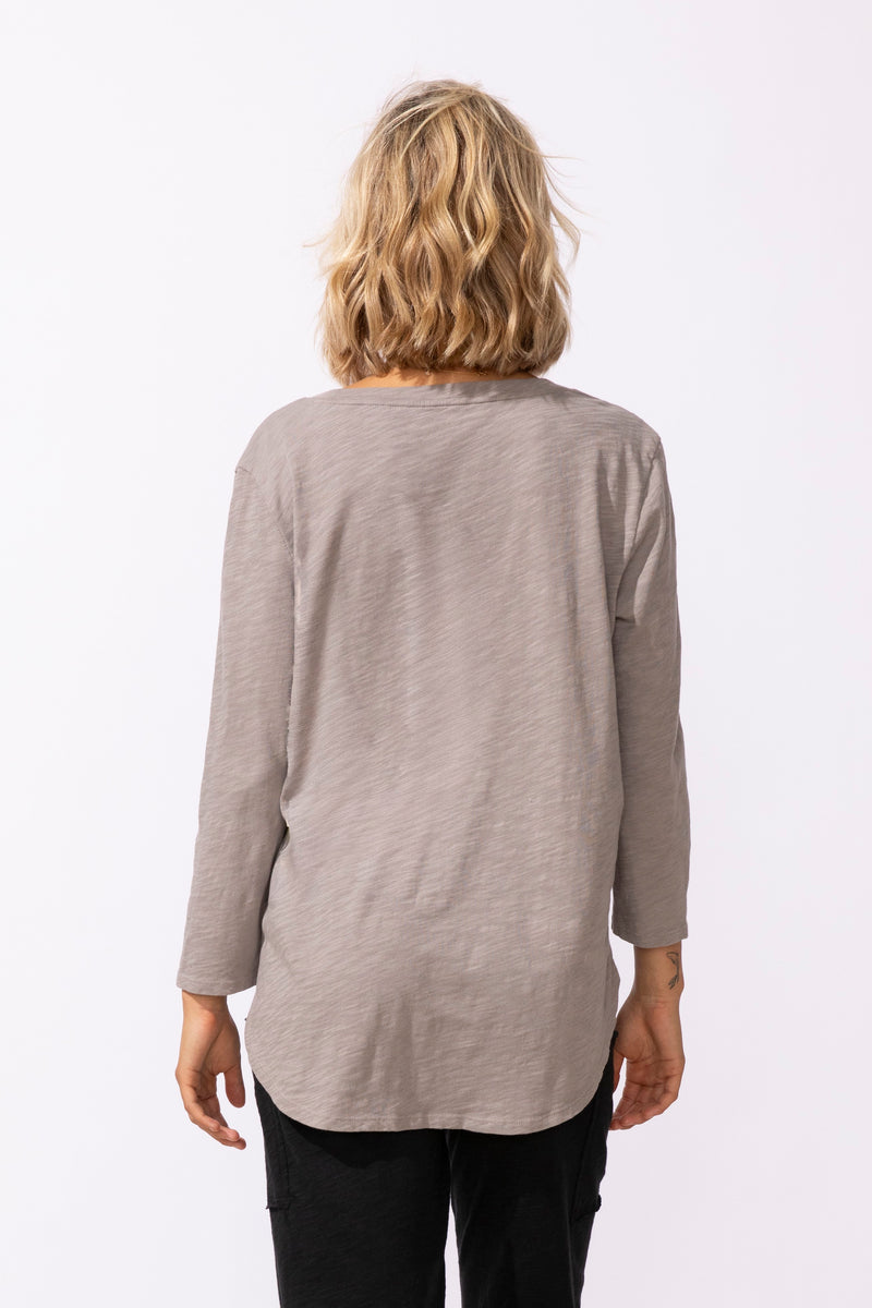 Cuffed Sleeve High Lo Top (Fog) - Escape by Habitat